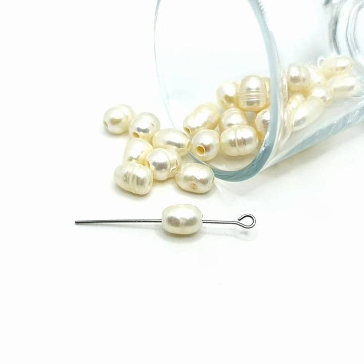 Guerrilla Charm - Wholesale Beads - Drilled Cultured Freshwater Pearl Beads, 7x7mm