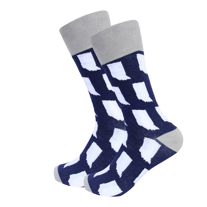 Meias Azuis e Brancas de Indiana por atacado de Barrel Down South