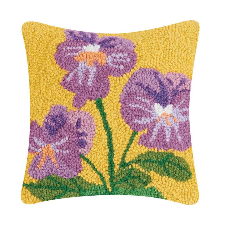 Pansies Hook Pillow for wholesale by Peking Handicraft