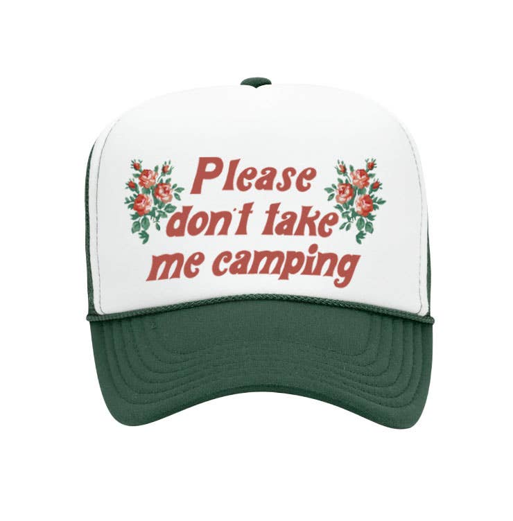 The Coin Laundry – boné - Mulher por atacado – Boné Don't Take Me Camping Trucker - Chapéu de beisebol traseiro em malha2