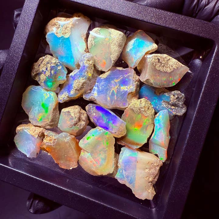 Ethiopian Welo Opal Rough 40.30 g Lot (17 pcs, 1–4.50g each) for wholesale by Modeeq Gems