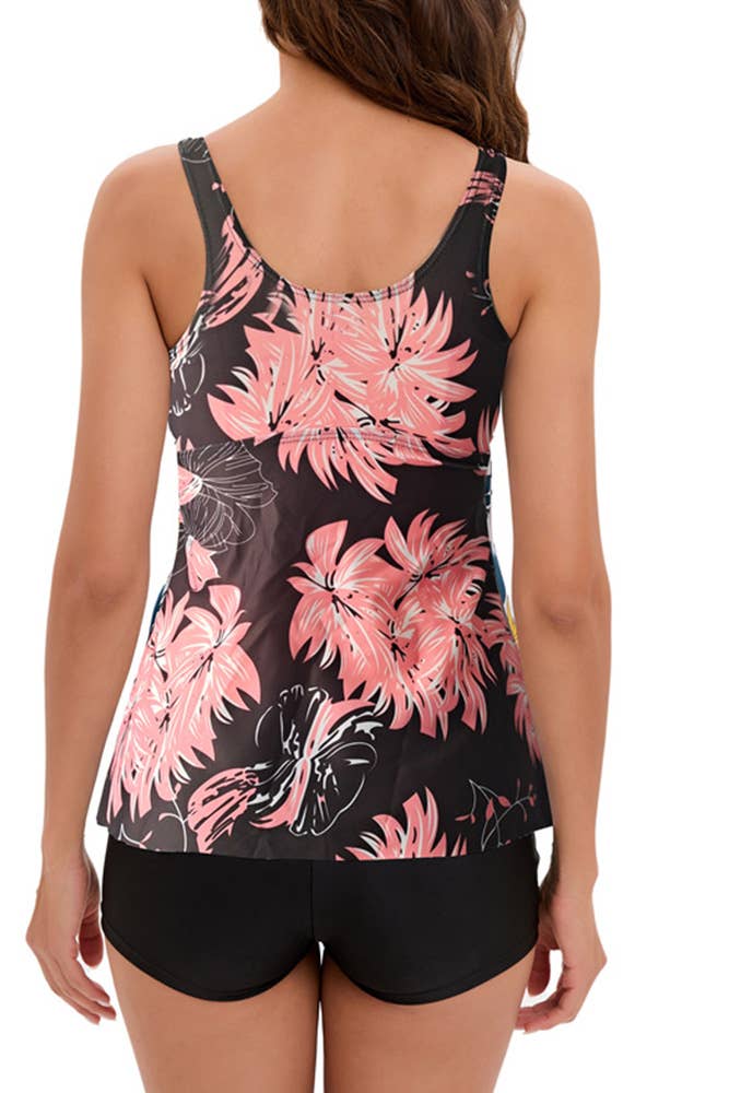 UNISHE - Vendita all'ingrosso Bikini - Donna - Set due pezzi Tankini increspato stampato HR01316