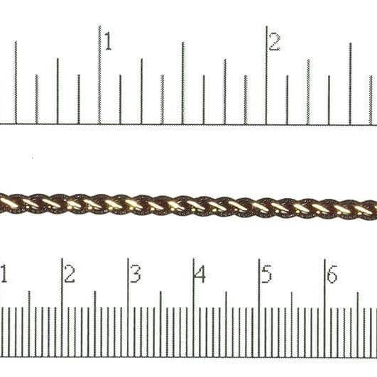 Continental Beads - Wholesale Craft Supplies - 4mm Flat Braided Two-Tone Curb Chain - Made of Brass and Enamel - Sold by the Foot - Ch-8762