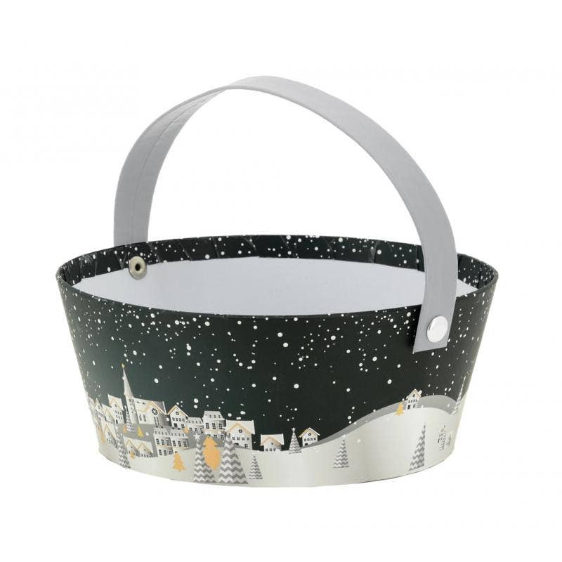 Aubry Gaspard - Wholesale Basket - Christmas Village Cardboard Basket0