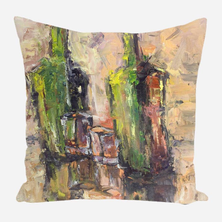 Kussen met flessen voor wholesale door John Beard Fine Art