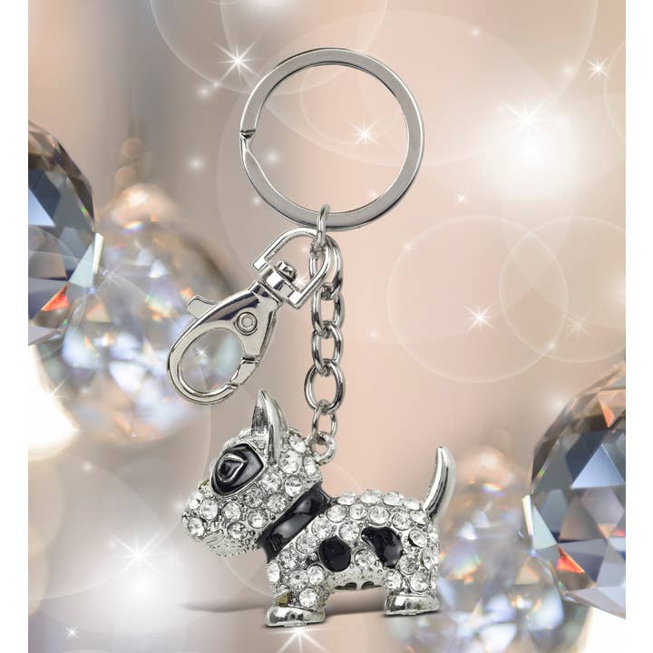 Cota Global – Porta-chaves - Unissexo por atacado – Charms Cintilantes - Cão Bull Terrier3