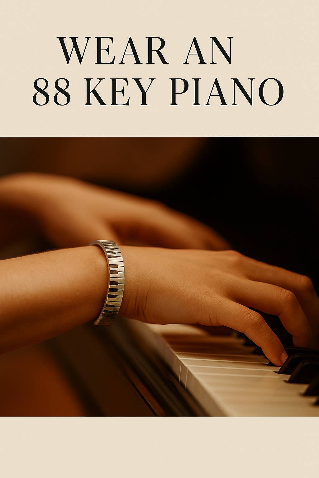 Whitney Howard Designs - Venta al por mayor Pulseras tipo brazalete - Una auténtica pulsera de puño con teclado de piano de 88 teclas para amantes de la música 🎹