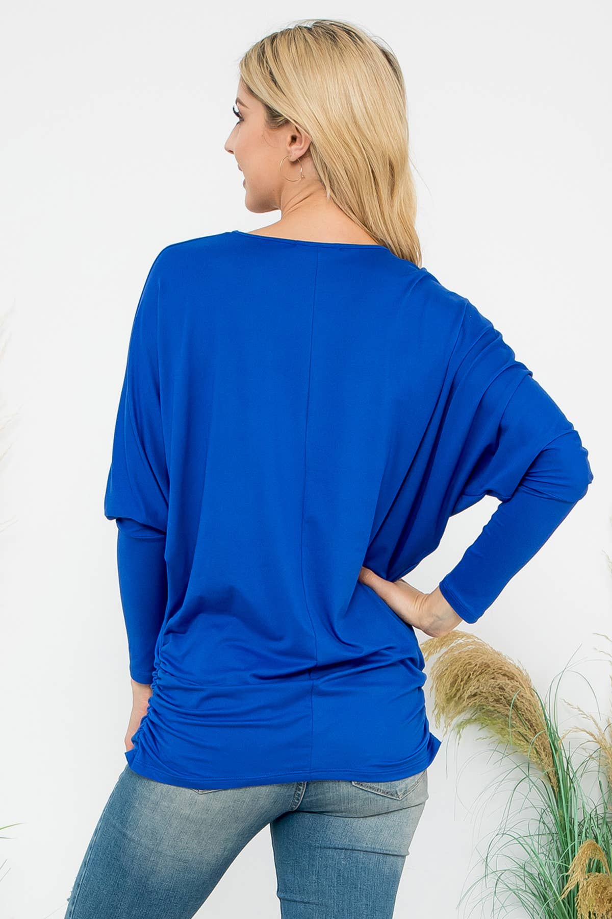 MYS Wholesale Inc - Vente Tunique – femme - Haut uni à manches longues Dolman avec détails en forme de tunnel7