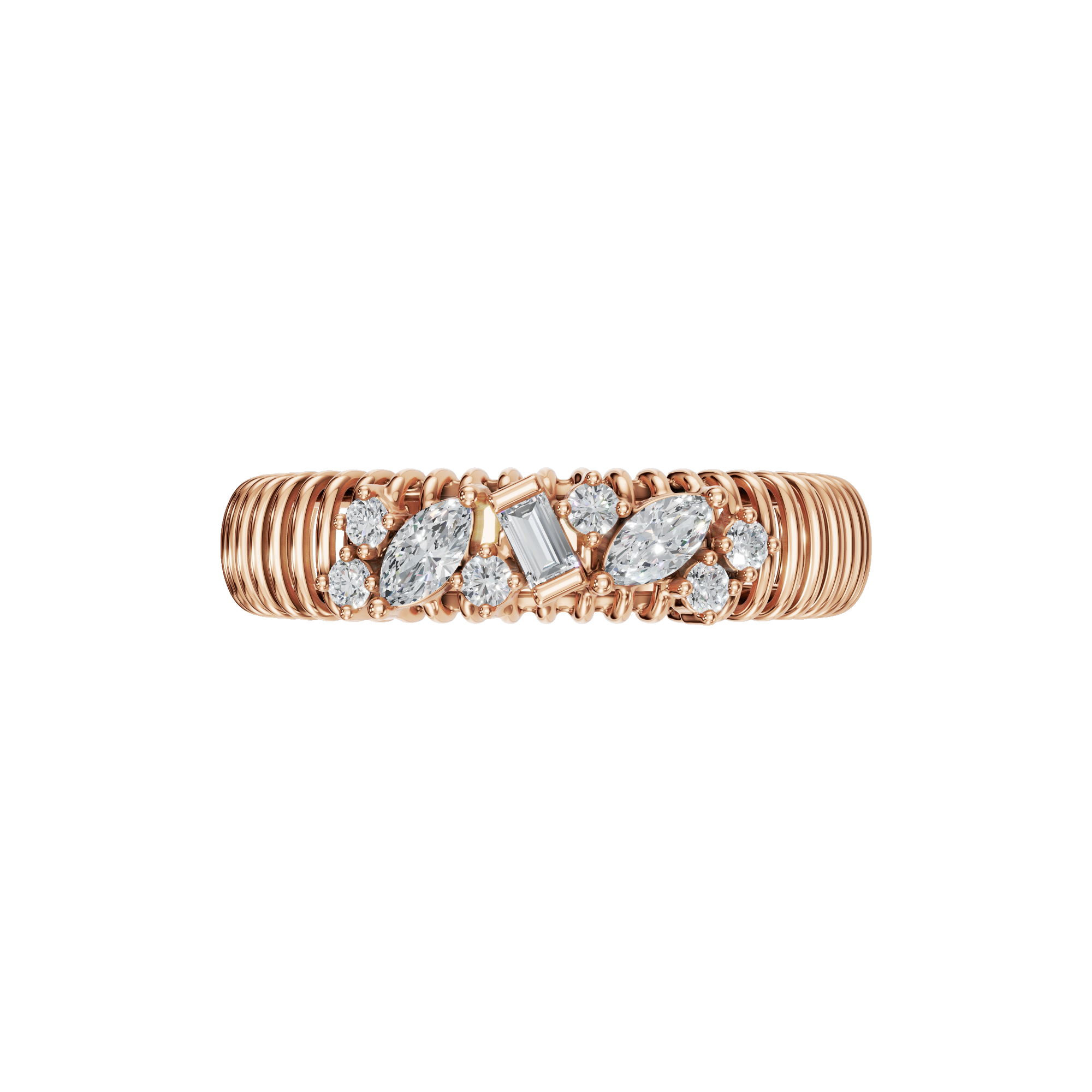 PureYou Jewelry - Wholesale Multi-Stone Ring - 14k Gold Diamond Cluster Ring, Unique Diamond Ring0