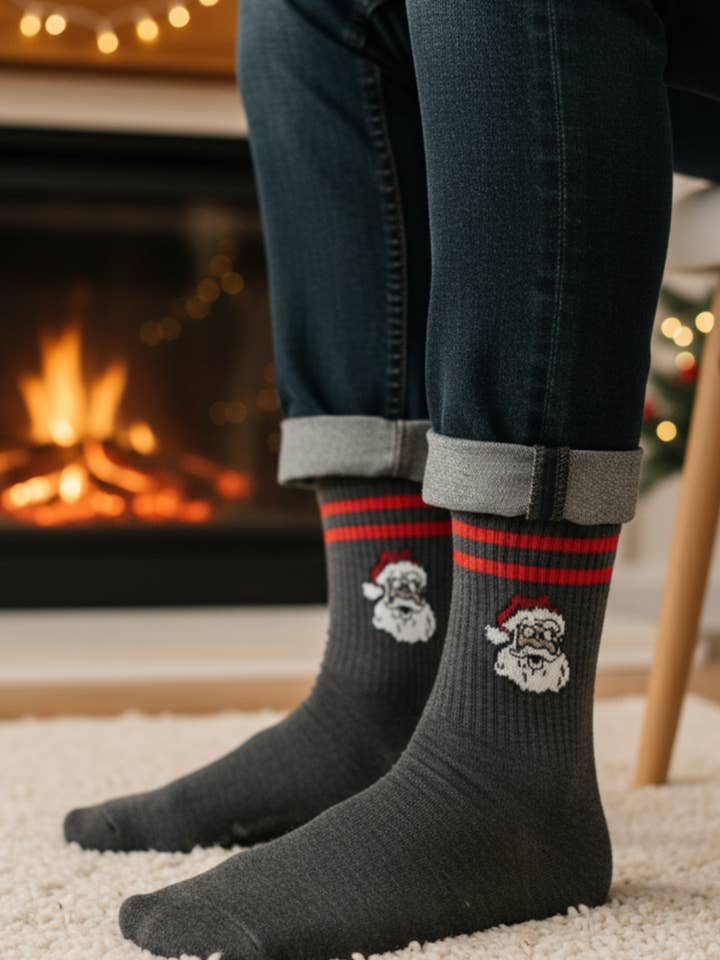 BERNARD mørkegrå Santa bomuldsstrømper for engroshandel hos Sokisahtel I BestSockDrawer