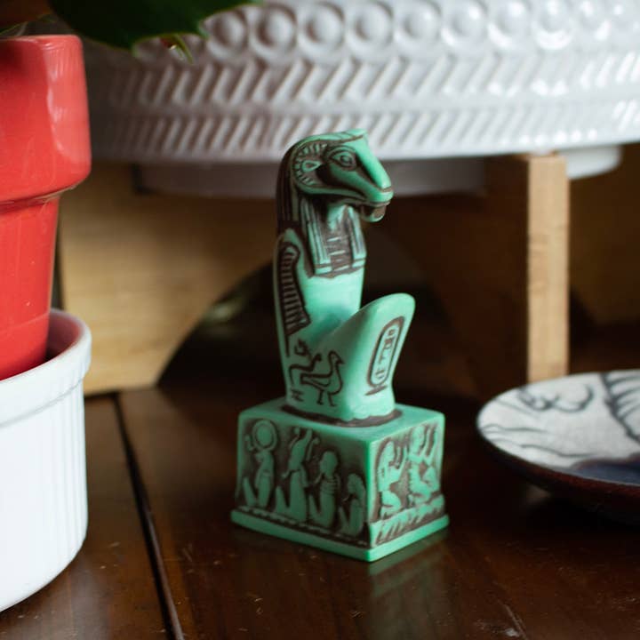 Discoveries, Inc. - Vente Figurine décorative - Khnum agenouillé vert - 5" - Dieu égyptien1