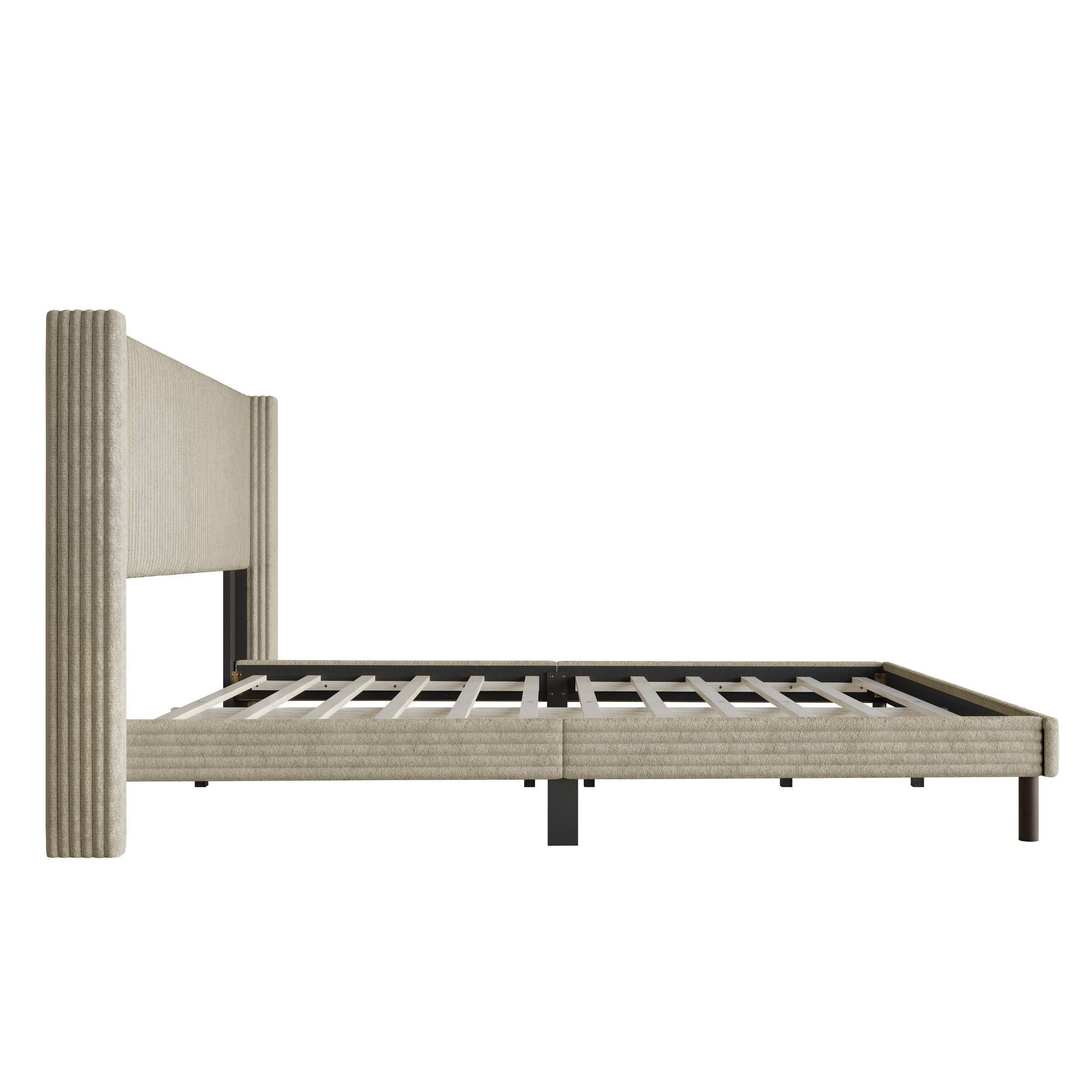 Home Design - Wholesale Bed - Duluth Corduroy Velvet Upholstered Platform Bed11