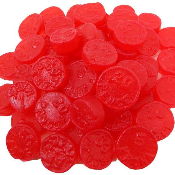 JuJu Coins Cherry, 5lb, Bulk for wholesale by Grandpa Joe's Candy Shop