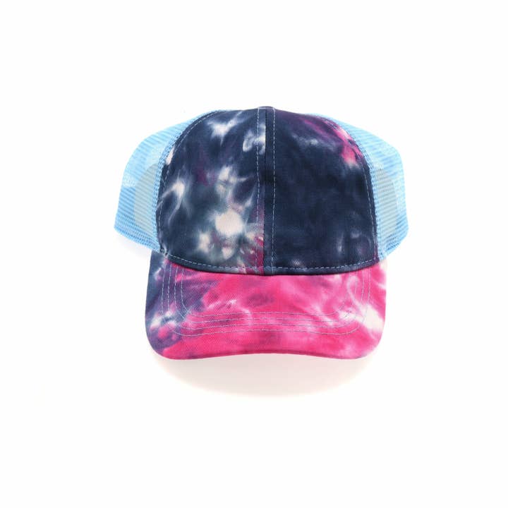 C.C Beanie – wholesale Ponytail cap – Women’s – Tie Dye High Ponytail Mesh Back CC Ball Cap BT21645