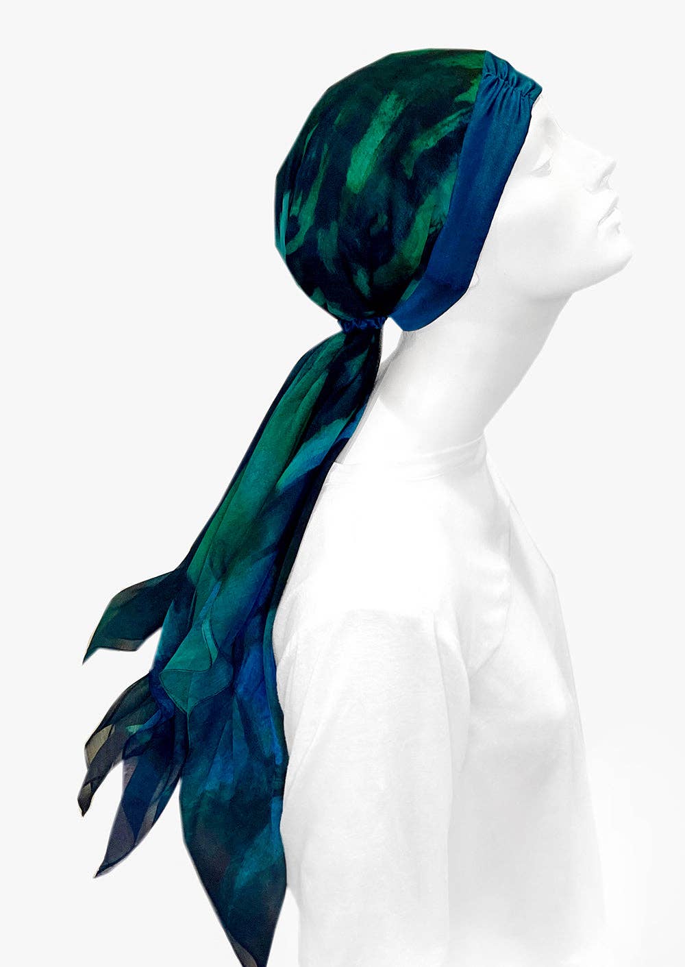 LuxCare Clothing - Wholesale Head Scarf - Women's - Fine Art Headscarf ~Peacock6