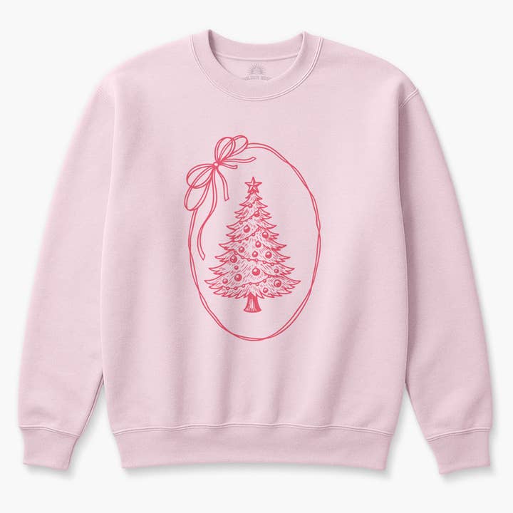 Bow Frame Holiday Tree Sweatshirt – Cozy Christmas Pullover for wholesale by Golden Rose