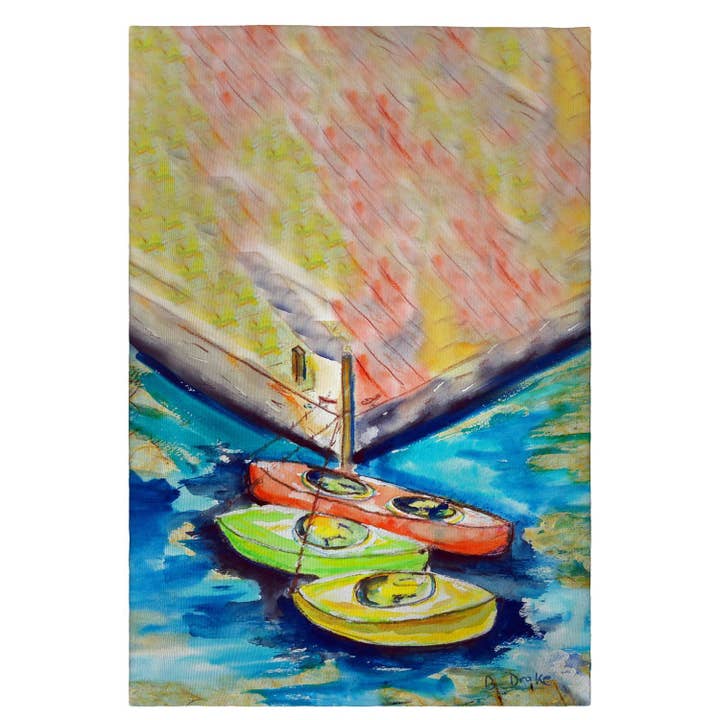 Drei Kajaks Gästehandtuch für den Großhandel von Betsy Drake Interiors