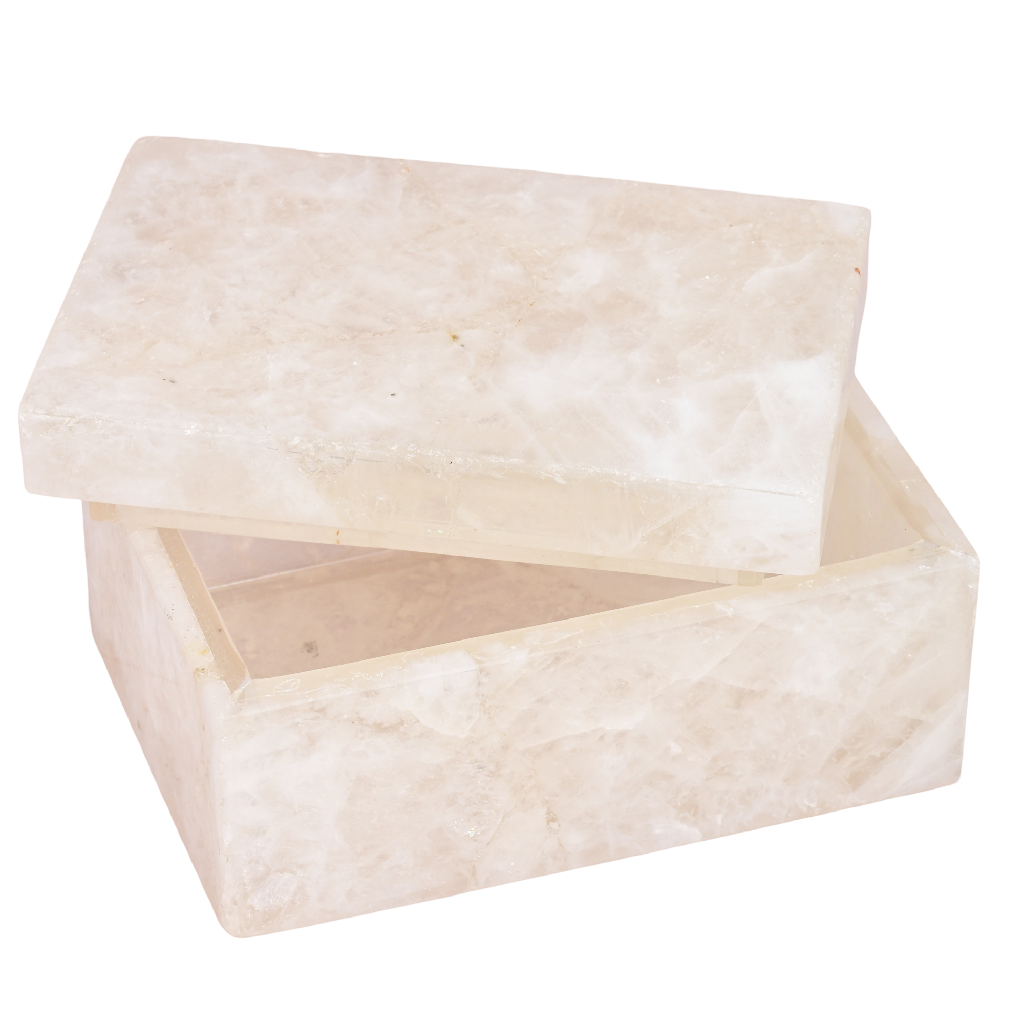 Serein Wellness – wholesale Jewellery box/organiser – White Quartz Jewelry Box Crystal Gemstone Trinket Boxes0