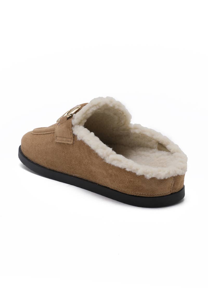 Joia Paris - Vente Chaussons – unisexe - Mules fourrées avec boucle métal H8-976C25