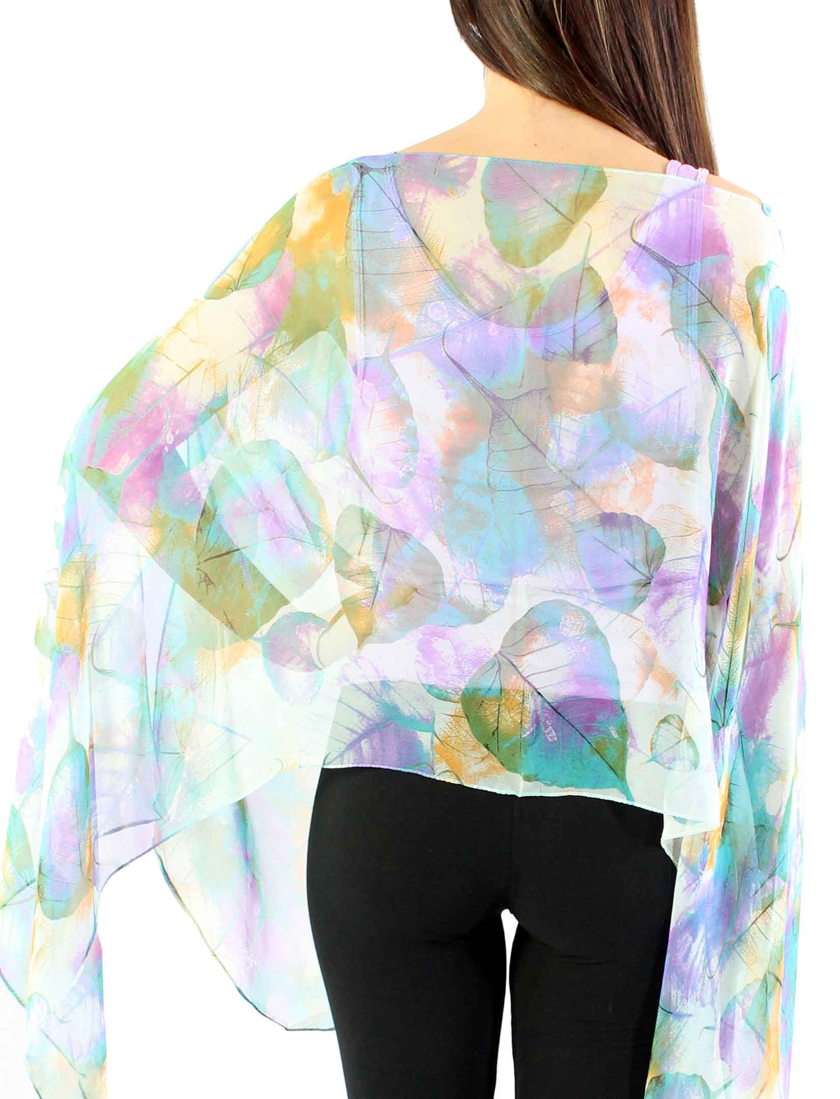 The Magic Scarf Company - Vendita all'ingrosso Poncho - Donna - Poncho/Cappa setosa con sei bottoni76