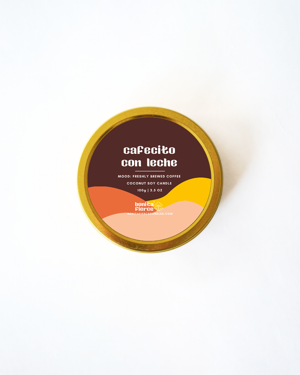 Bonita Fierce Candles - Wholesale Travel Candles - Cafecito Con Leche Candle Tin | Coffee & Milk1