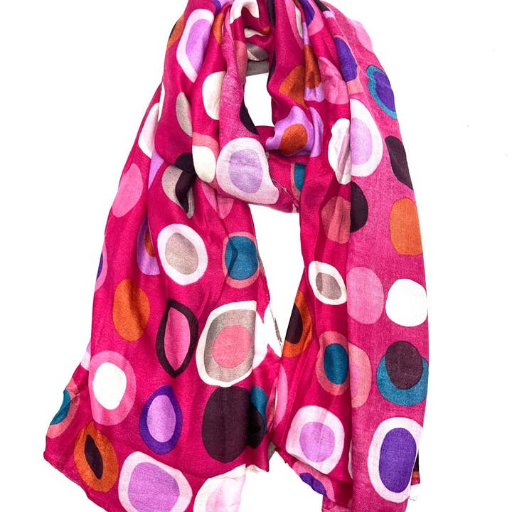 LINETA – wholesale Scarf – Women's – HH-213 Scarf with round pattern print10