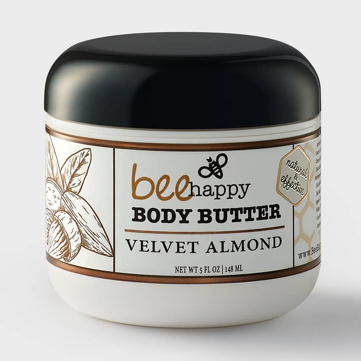 Body Cream "Velvet Almond" (4 oz) Shea, Jojoba, Aloe, Cocoa for wholesale by Bee Happy