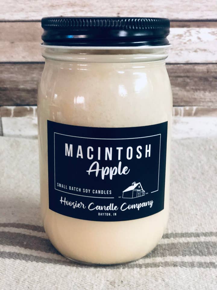 16oz Soy Candle~Macintosh Apple Scent for wholesale by Hoosier Candle Company