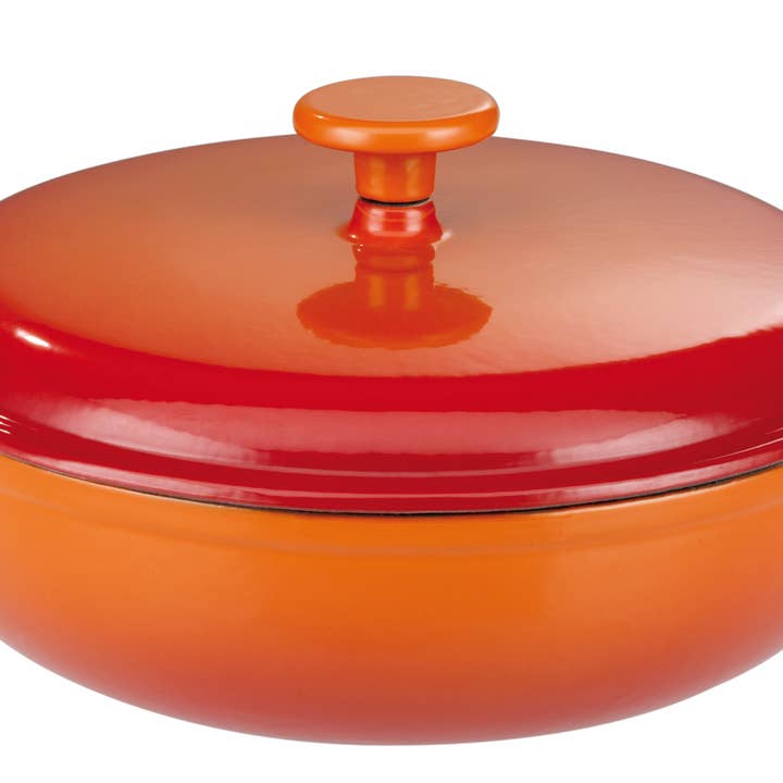 Casseruola in ghisa arancione 30 cm / 4,5 l per la vendita all'ingrosso da parte di GSW Gäns Stahlwaren GmbH