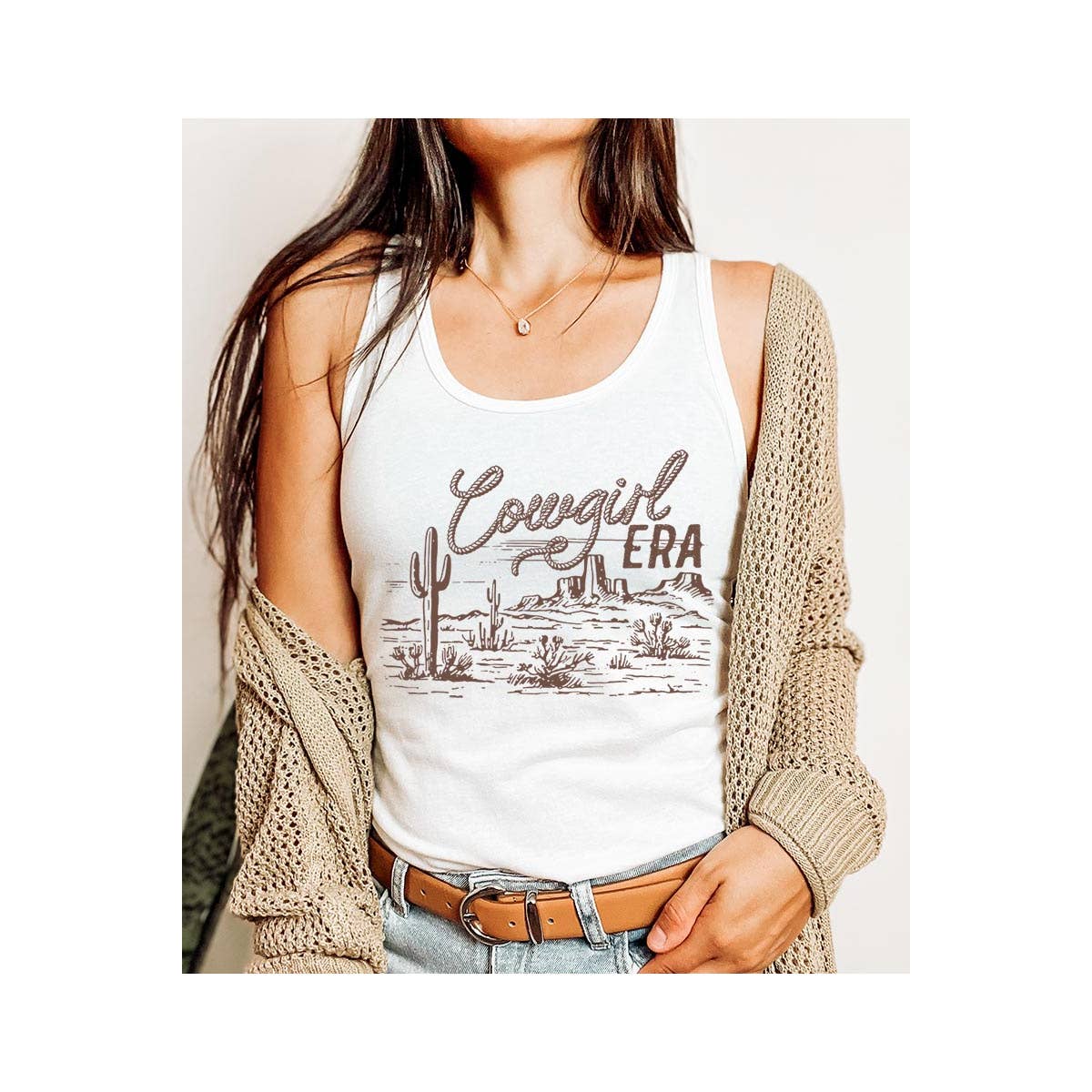 COLORBEAR – wholesale Tank top – Women′s – Cowgirl Era Graphic Racerback Tank Top0