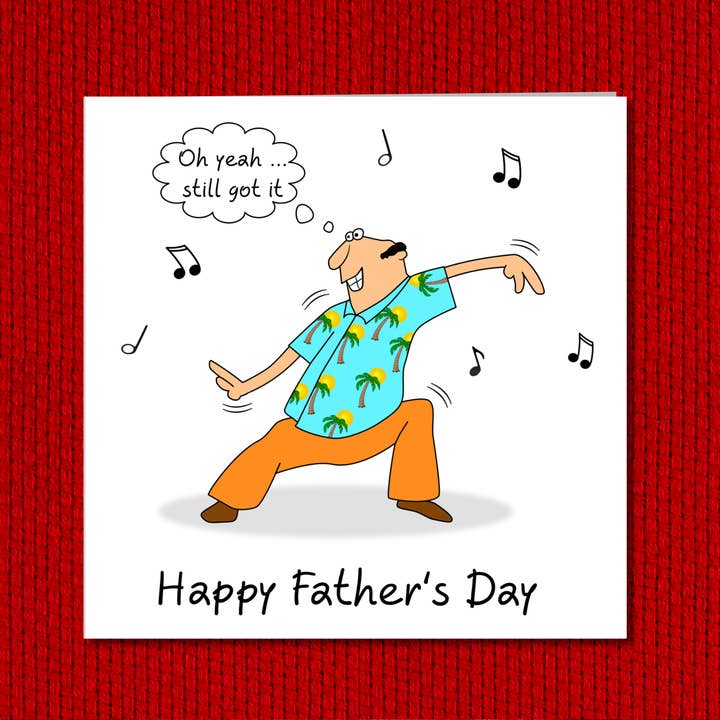 Swizzoo Cards - Vendita all'ingrosso Biglietti per la Festa del Papà - Divertente biglietto per la festa del papà, con papà che balla, umoristico, divertente, scherzoso, comico, musica, danza, imbarazzante3