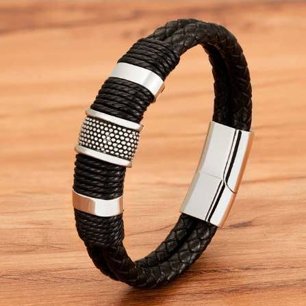 Leather bracelets for men for wholesale by Amber House