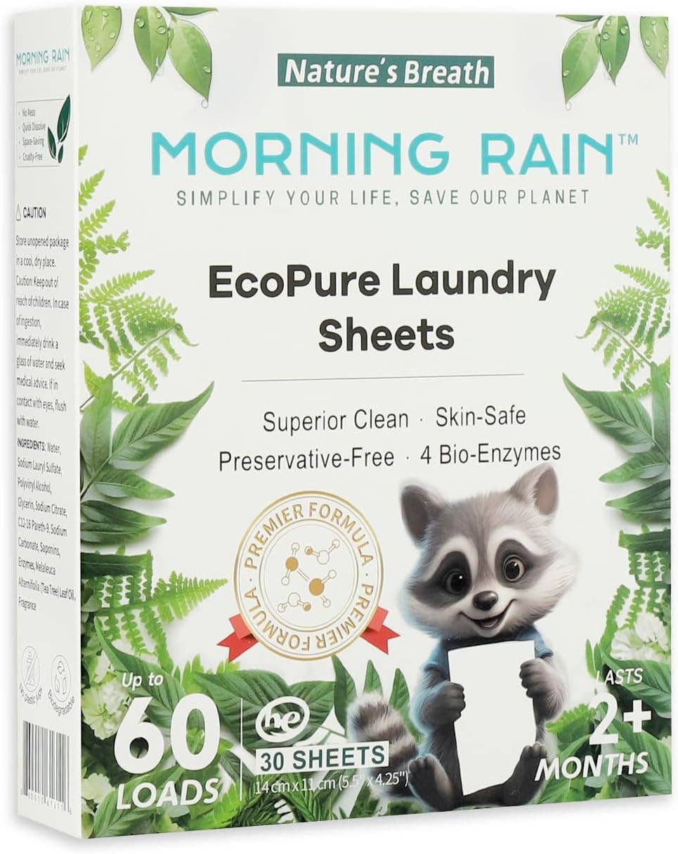 Morning Rain - Wholesale Laundry Detergent Powder/Pods - Eco Bio-Enzyme Garden Scent Laundry Detergent Sheet 180loads8