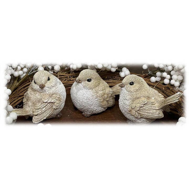 Will's Company - Wholesale Decorative Figurine - Resin Chickadee Bird Figure - Set of 3, 4.5"