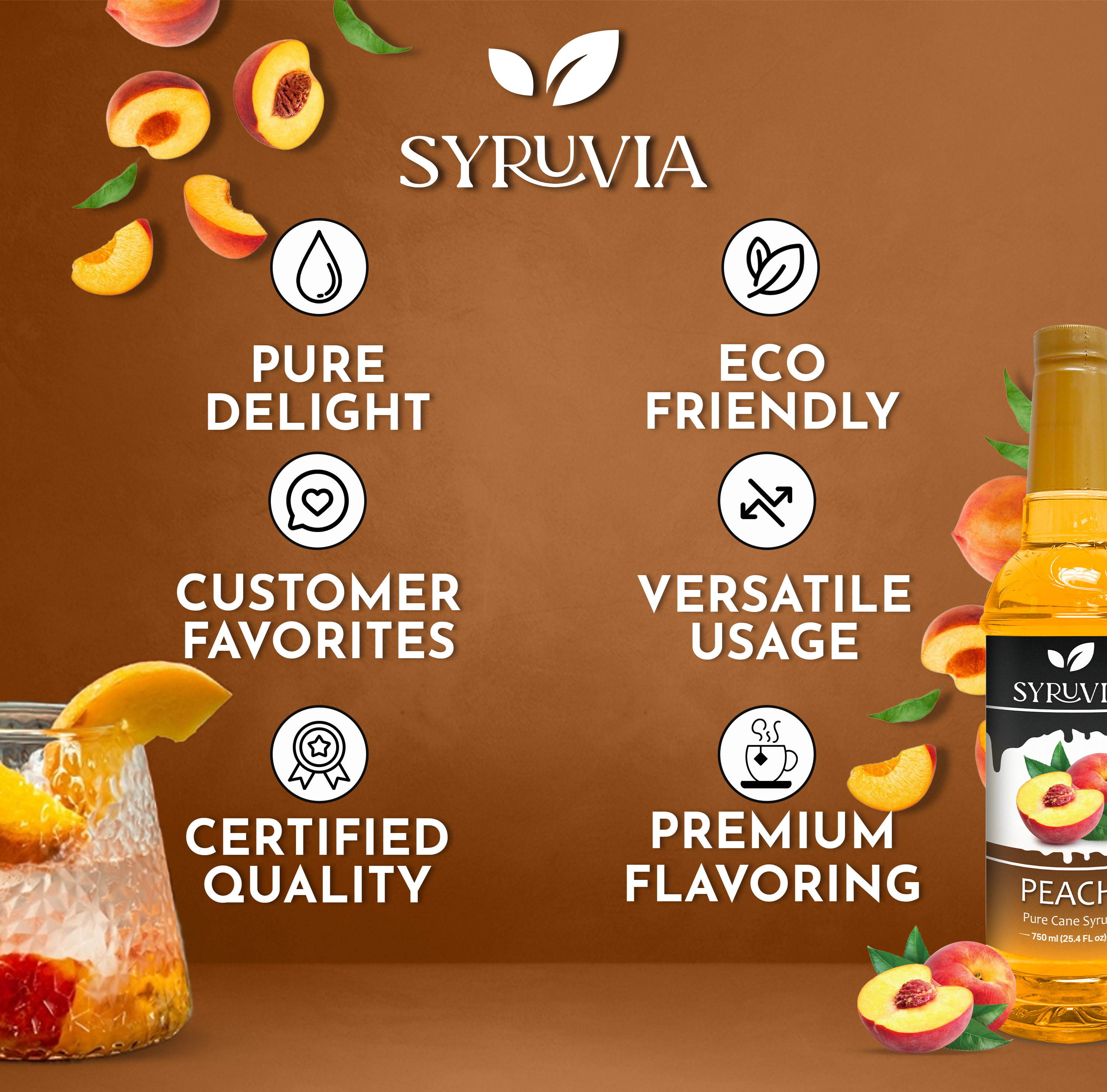 Syruvia - Wholesale Cocktail Mix/Syrup - Peach Syrup4