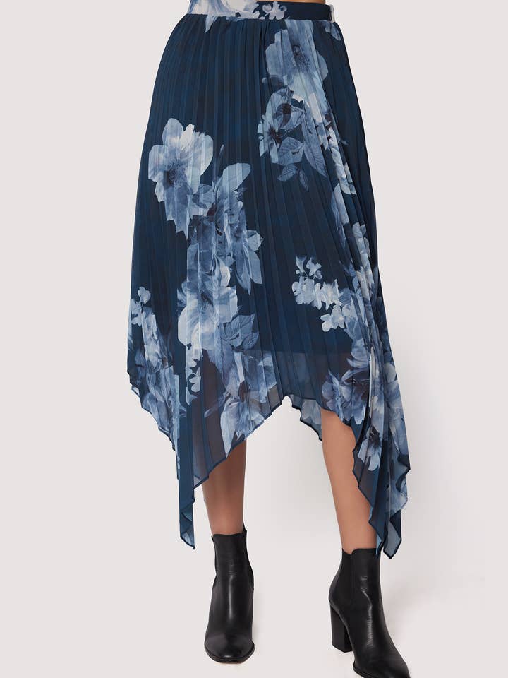 Josephine Maxi Skirt - Asymmetrical Fall Light Weight Floral for wholesale by Lost + Wander