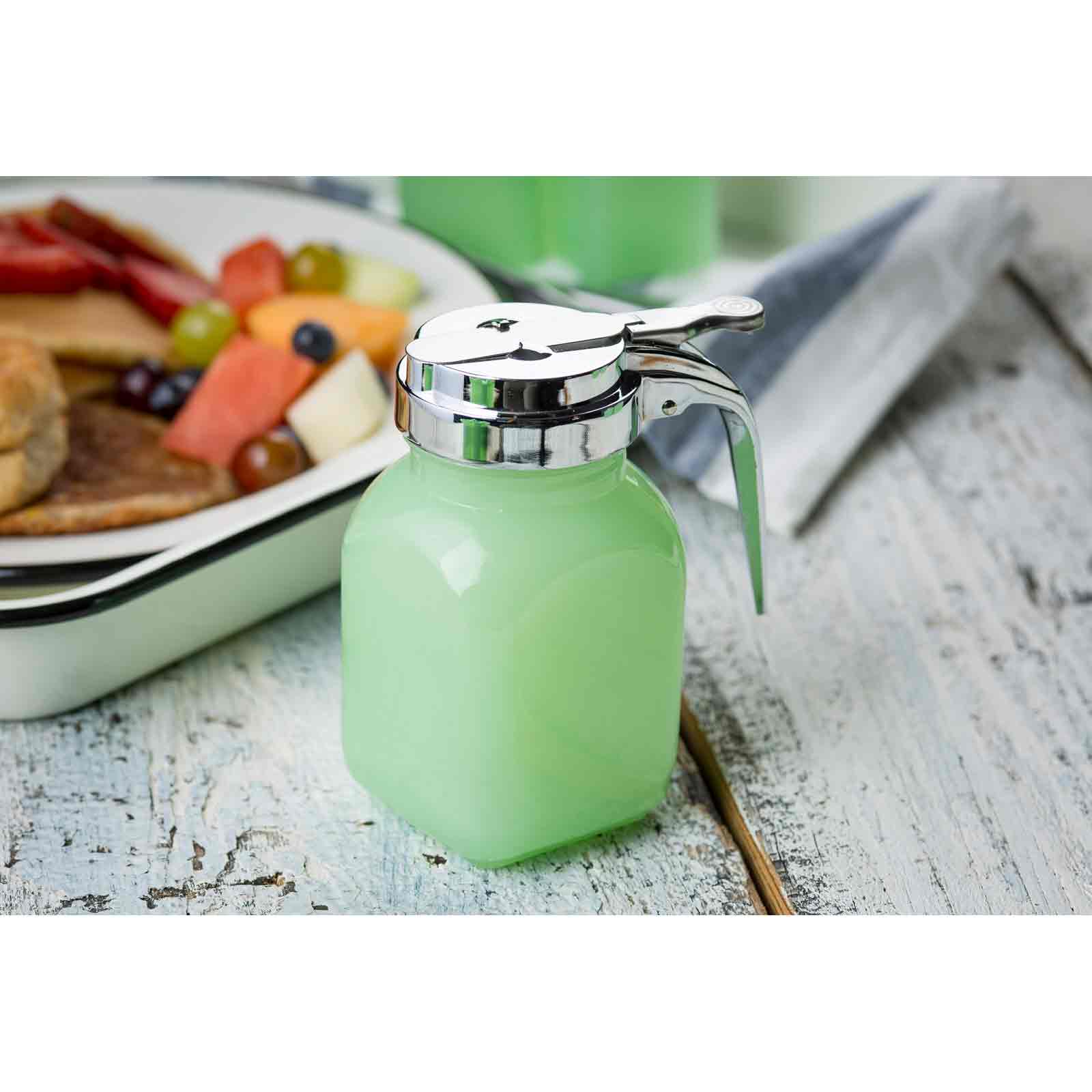 TableCraft Products Company - Vente Distributeur d'huile et de vinaigre - Distributeur de sirop de 6 oz de la collection Jadeite Glass10