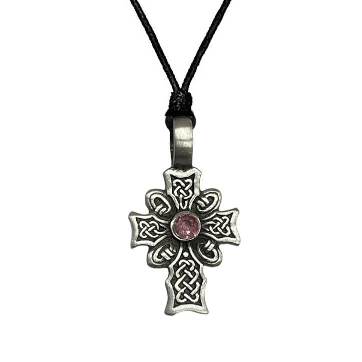 Myth & Magik - Silver Jewellery Cavern Wholesale – wholesale Pendant/charm necklace – Crystal Celtic Cross Pewter Necklace - 3 - (USA-DDP)0