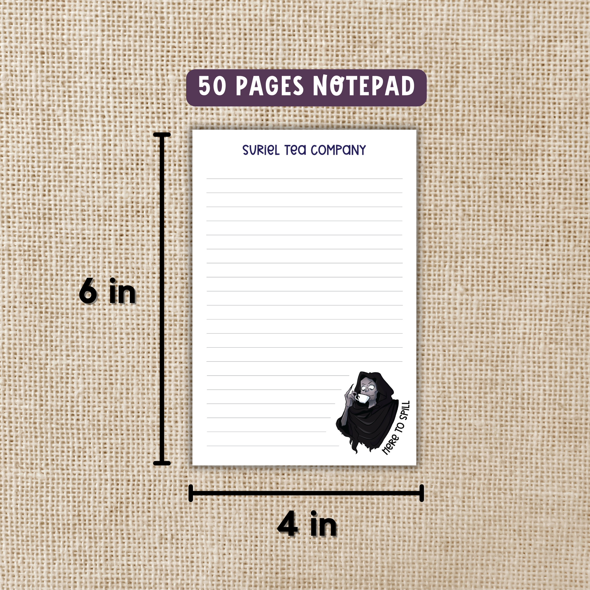 Kingdom of Threads - Wholesale Notepad - Suriel Tea Company Notepad | ACOTAR Sarah J Maas1