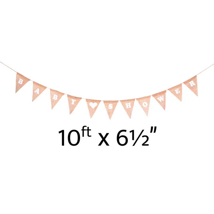 Portofino International Trading, USA - Wholesale Party Sign/Banner - Burlap Pennant Baby Shower Banner 5" x 6.5"1
