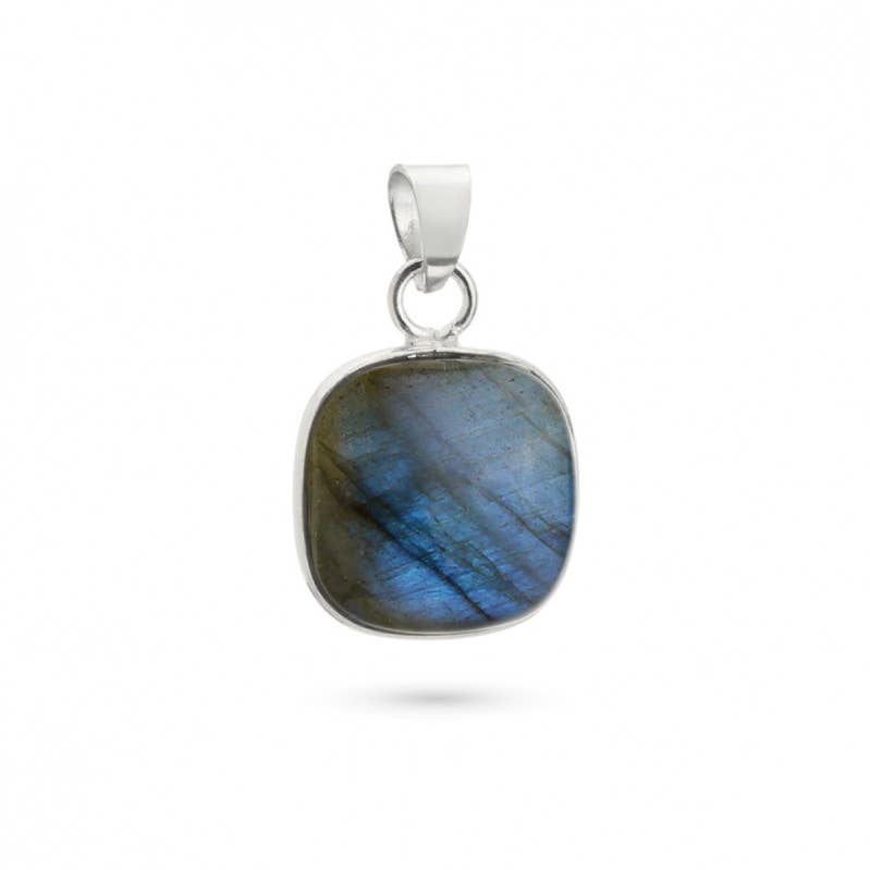 UniArt - Wholesale Individual Charm/Pendant - Silver Pendant with Stone, Basic Cushion Model3