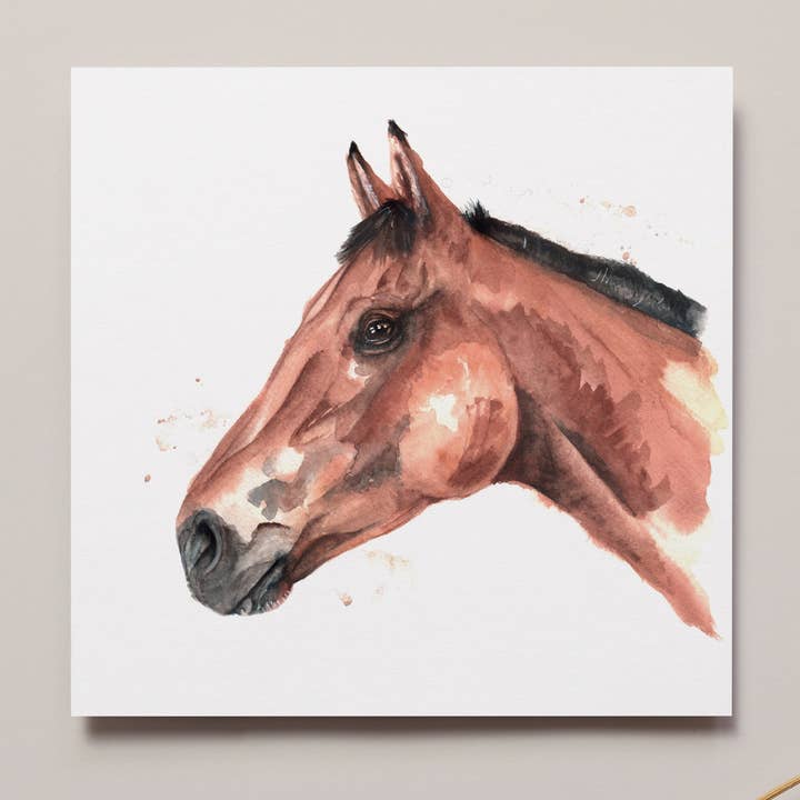 Horse Greeting Card for wholesale by Meg Hawkins Art