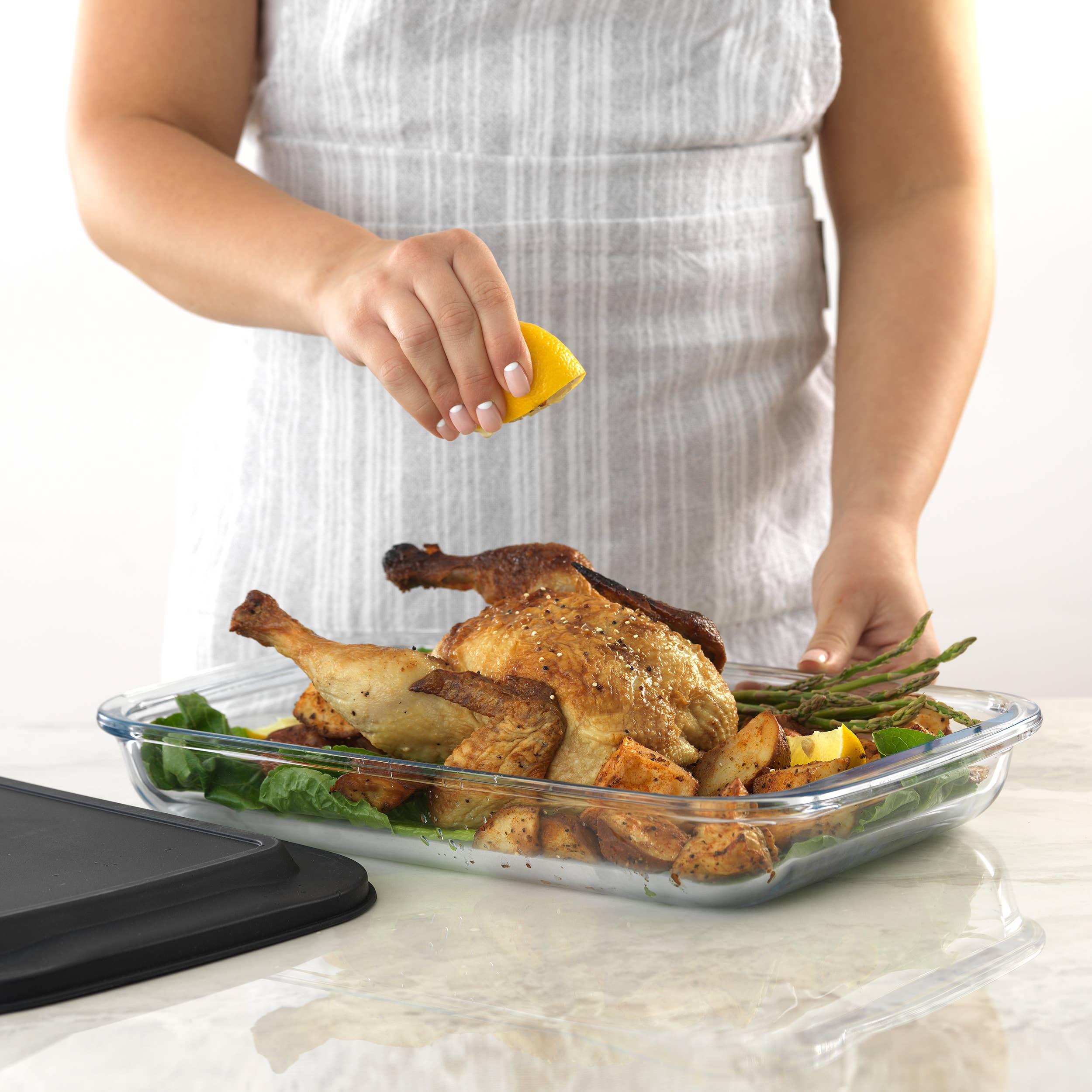 JoyJolt – Assadeira por atacado – Caçarola de vidro para forno para mesa pratos de cozedura com tampas4