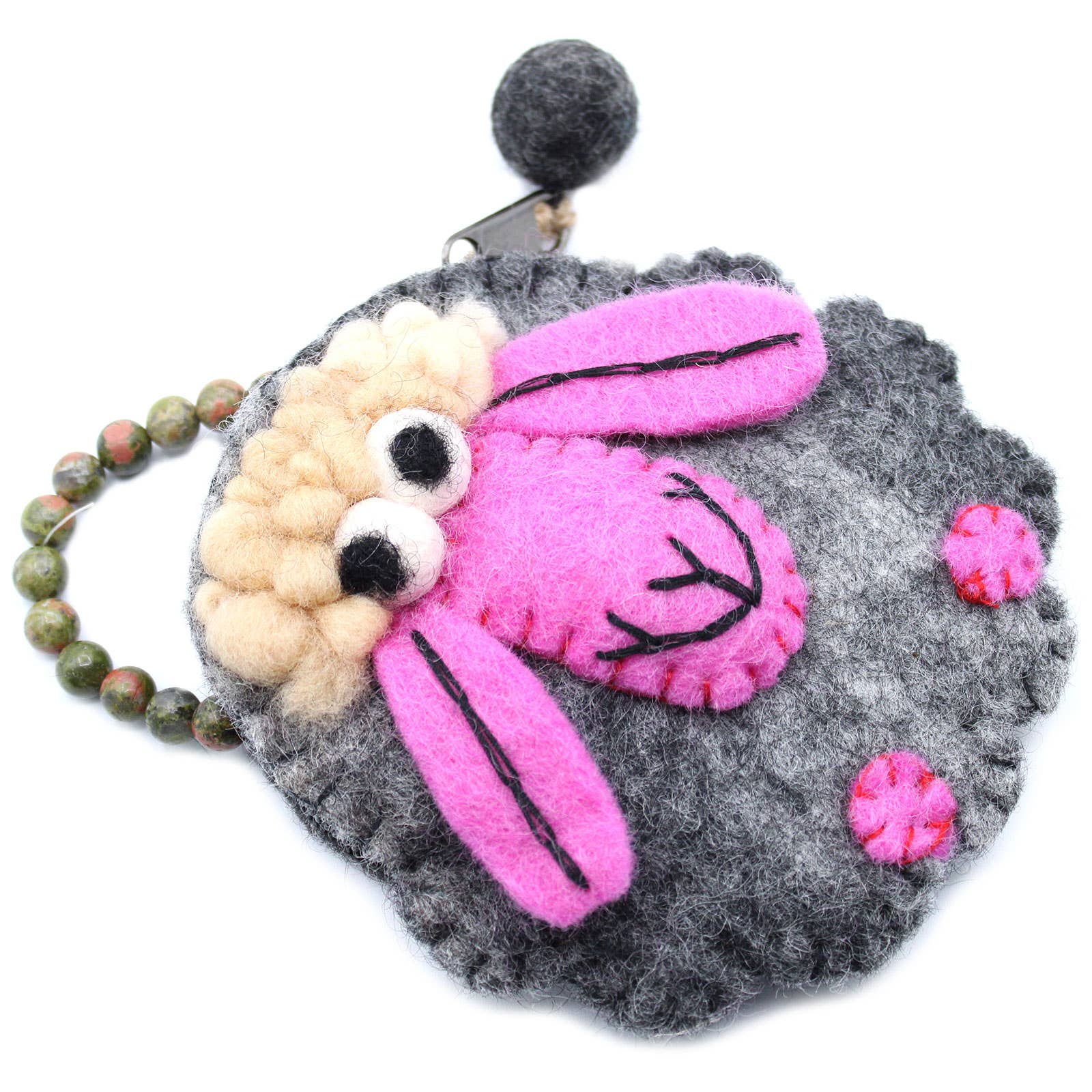 AW Artisan - Wholesale Coin Purse - Unisex - Natural Felt Purse (surt) - Happy Sheep3