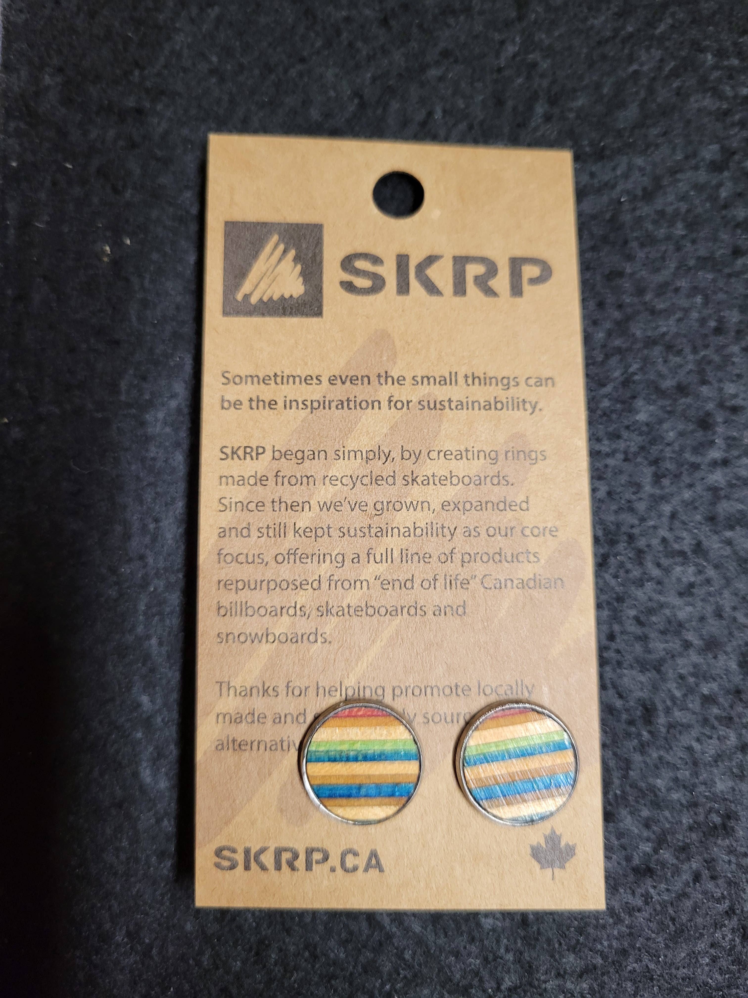 SKRP - Wholesale Stud/Post Earrings - Round Earrings made from recycled skateboards4