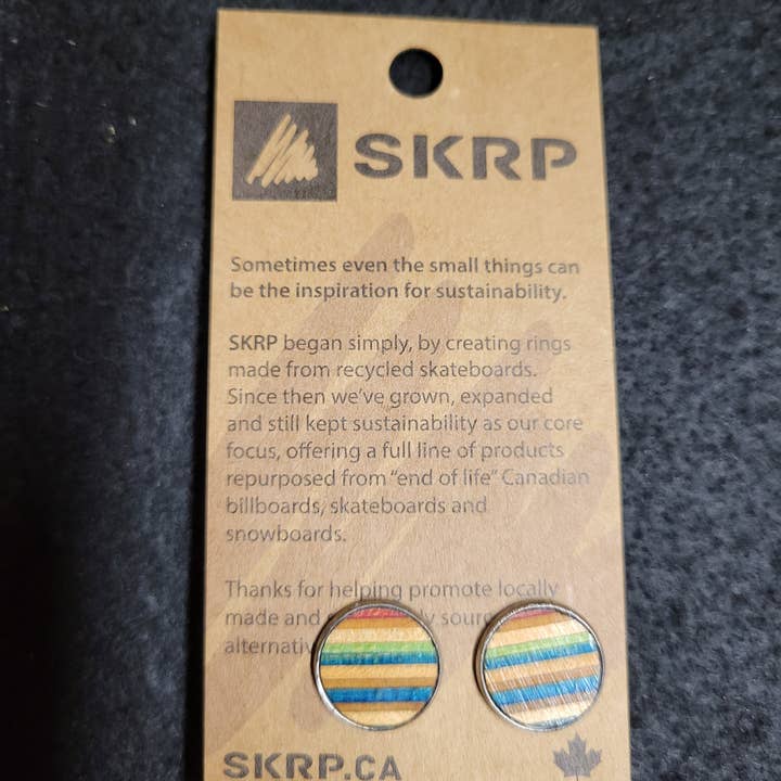 SKRP - Wholesale Stud/Post Earrings - Round Earrings made from recycled skateboards4