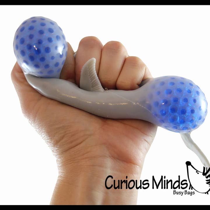 Curious Minds Toys – Großhandel Squishy-Spielzeug – Kind & Baby – Senso Quetschball, gefüllt mit Wasserperlen, Grau, Haifisch, 1 Stück