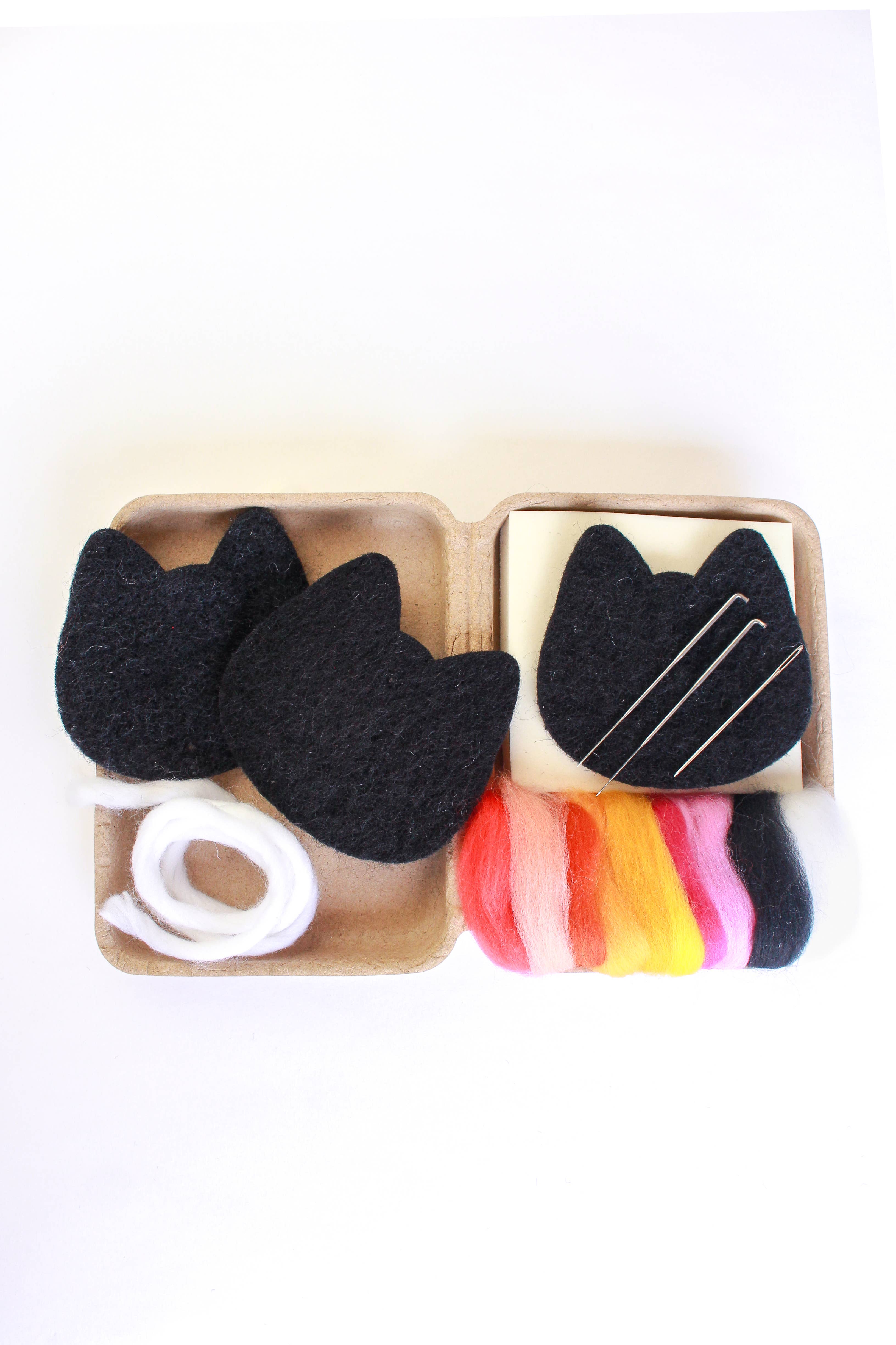 Sheep Creek Studio - Wholesale DIY Craft Kit - Mini Black Cats Felting Craft Kit 1