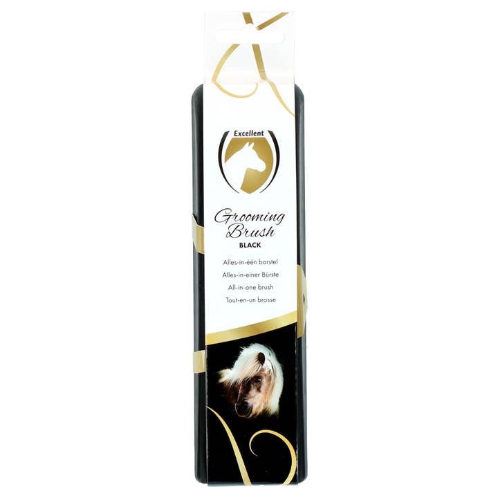 Excellent Horse Grooming Brush M Black for wholesale by Hofman Animal Care