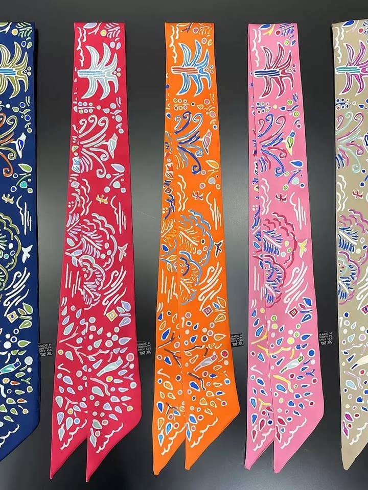 Multi Pattern Skinny Scarf for wholesale by Pink Irene Wholesale